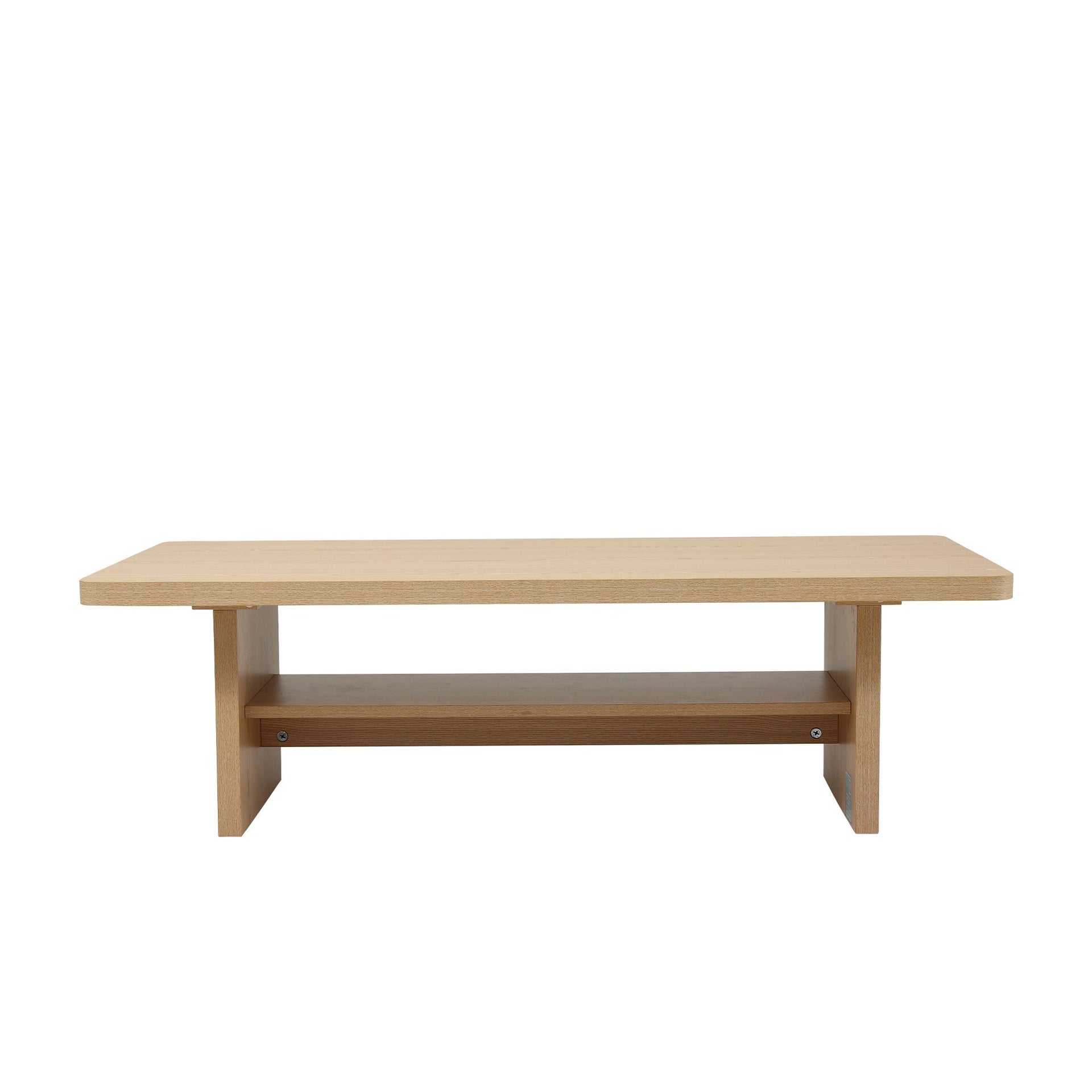 Artiss Coffee Table 110cm Center Table with 2-Tier Open Storage Shelf Wood Awezingly