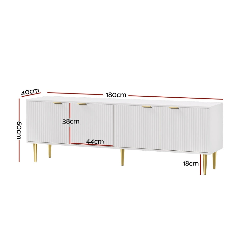 Artiss TV Cabinet Entertainment Unit Stand Storage 180CM White Artiss