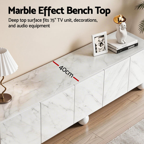 Artiss TV Unit Entertainment Unit Storage Cabinet 200cm White Awezingly