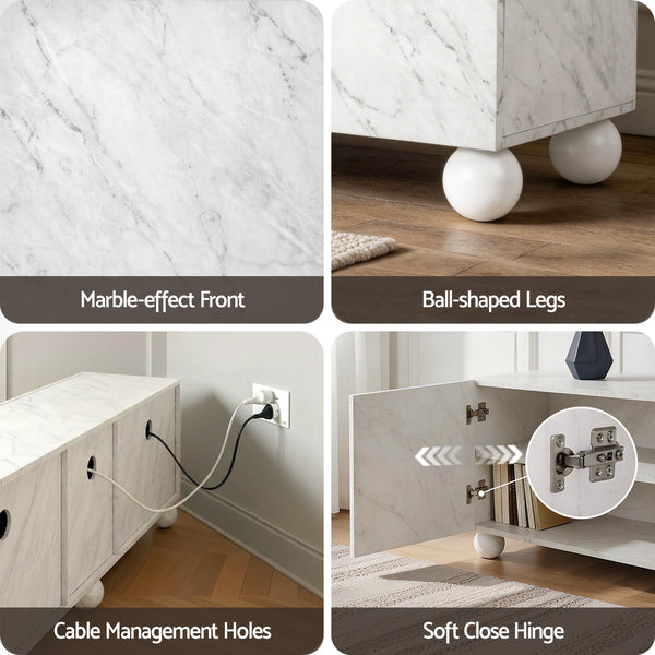 Artiss TV Unit Entertainment Unit Storage Cabinet 200cm White Awezingly