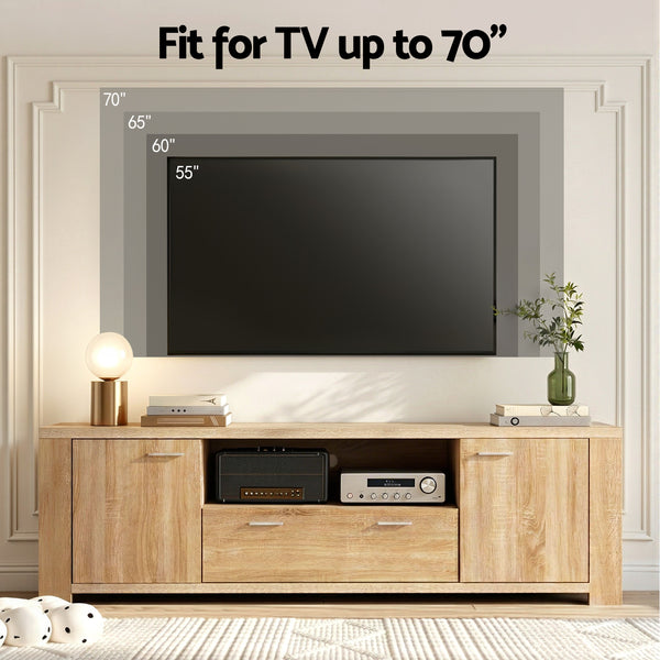 Artiss 180cm TV Unit Entertainment Unit Storage Drawer Cabinet Pine Awezingly