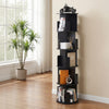Artiss 5 Tiers Bookshelf Swivel Bookcase Display Shelves Stand Round Black