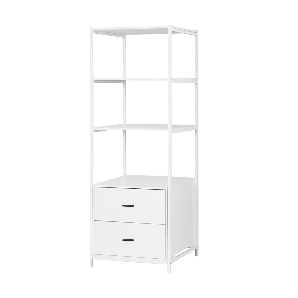 Artiss Bookshelf Display Shelf 2 Drawers 152CM White Artiss