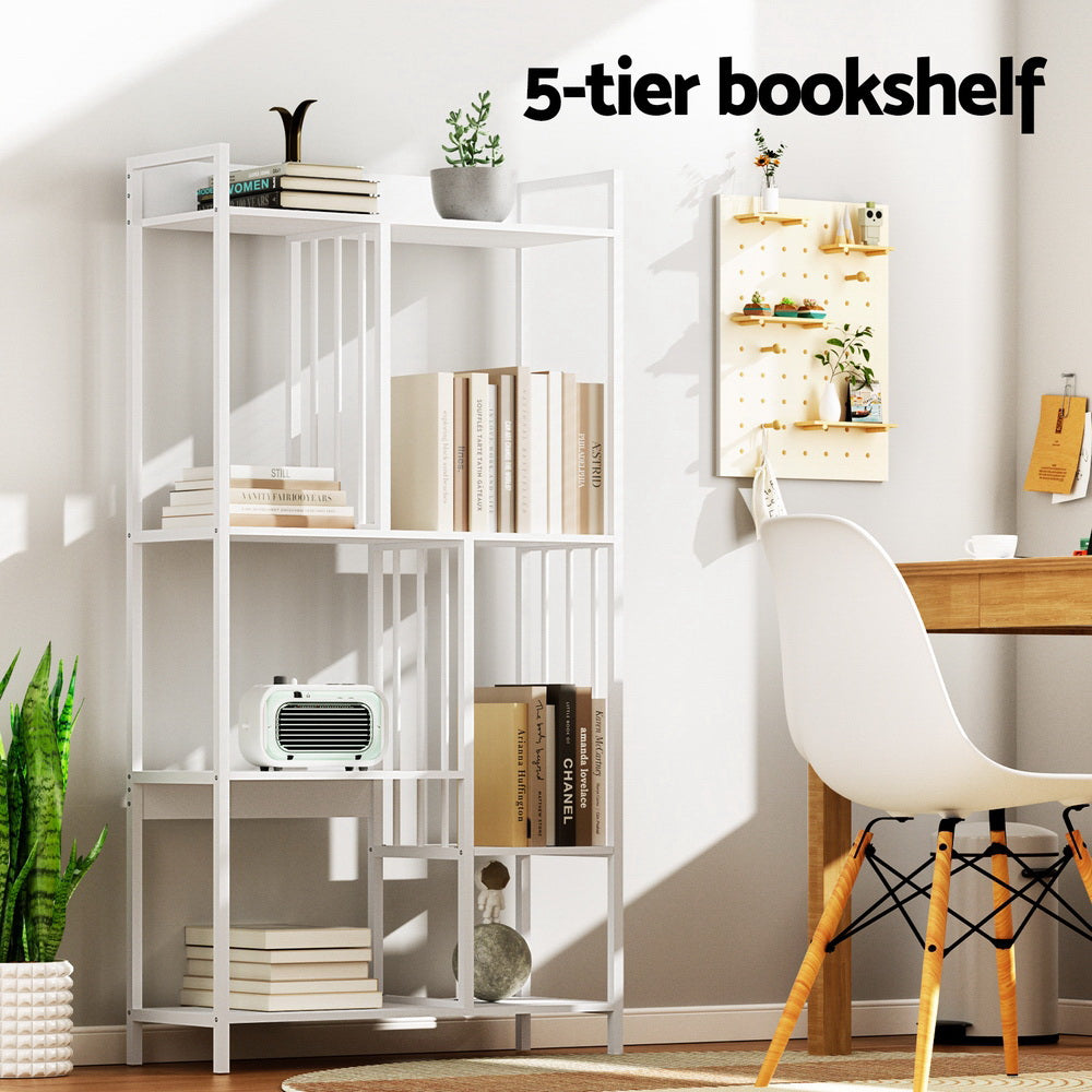 Artiss Bookshelf Display Shelves 5 Tiers 120cm White Artiss
