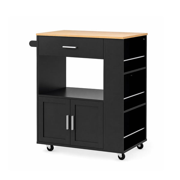 Artiss Kitchen Island Trolley Rolling Serving Cart Storage Cart Shelf Towel Rack Awezingly