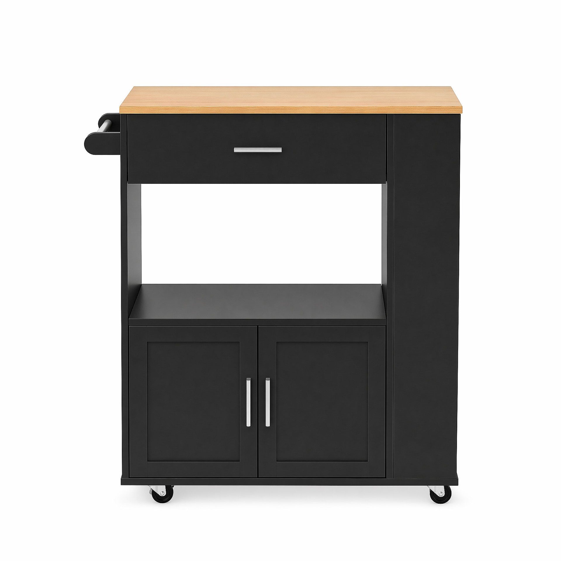 Artiss Kitchen Island Trolley Rolling Serving Cart Storage Cart Shelf Towel Rack Awezingly