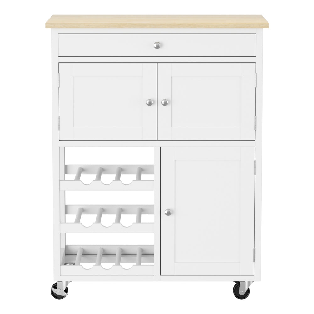 Artiss Kitchen Island Trolley Rolling Serving Cart Storage Cart Drawer Cupboard Awezingly