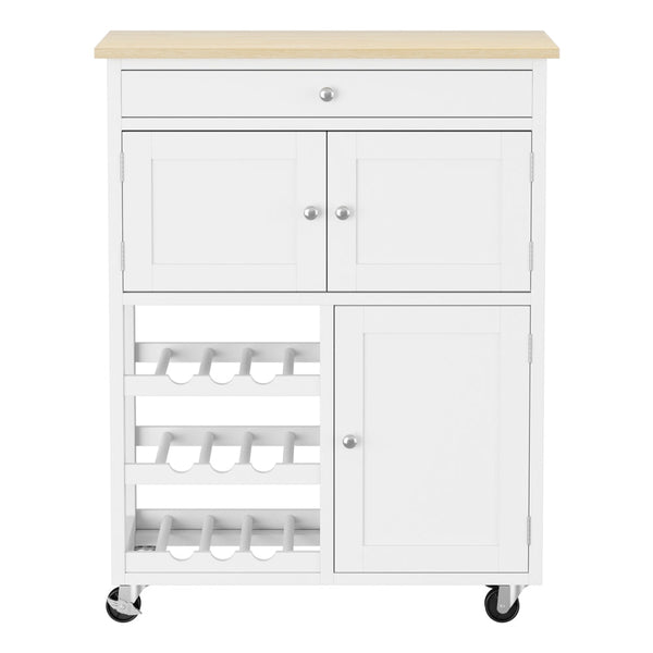 Artiss Kitchen Island Trolley Rolling Serving Cart Storage Cart Drawer Cupboard Awezingly