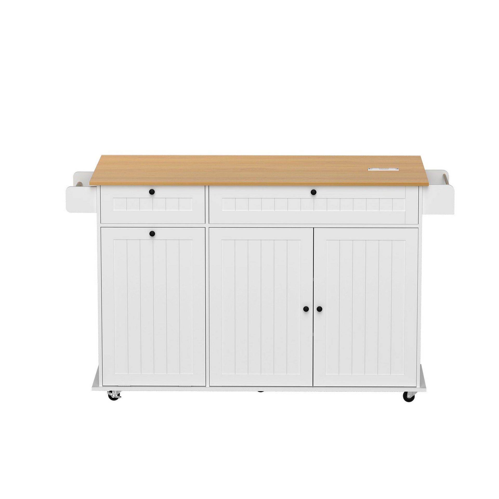 Artiss Kitchen Island Trolley Rolling Serving Cart Storage Drawer Cabinet 150cm White Awezingly