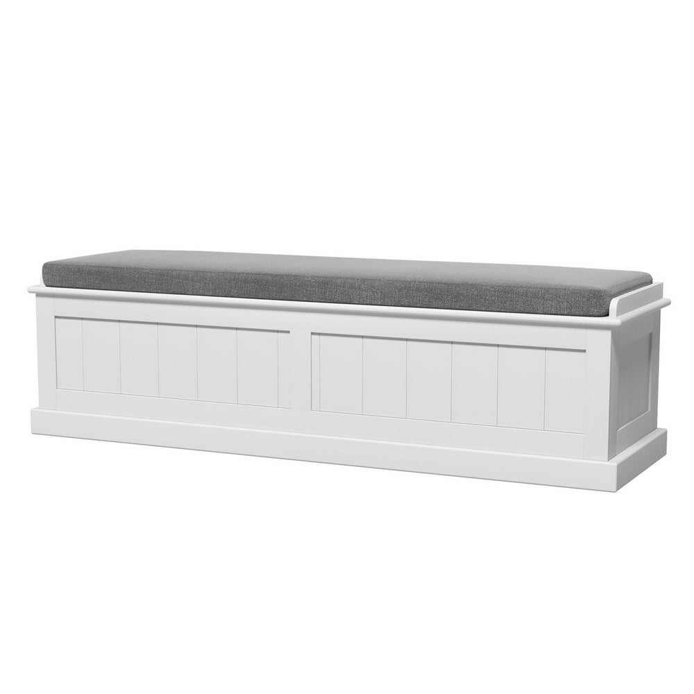 Artiss Storage Ottoman Blanket Box 140cm Fluted Grey Artiss