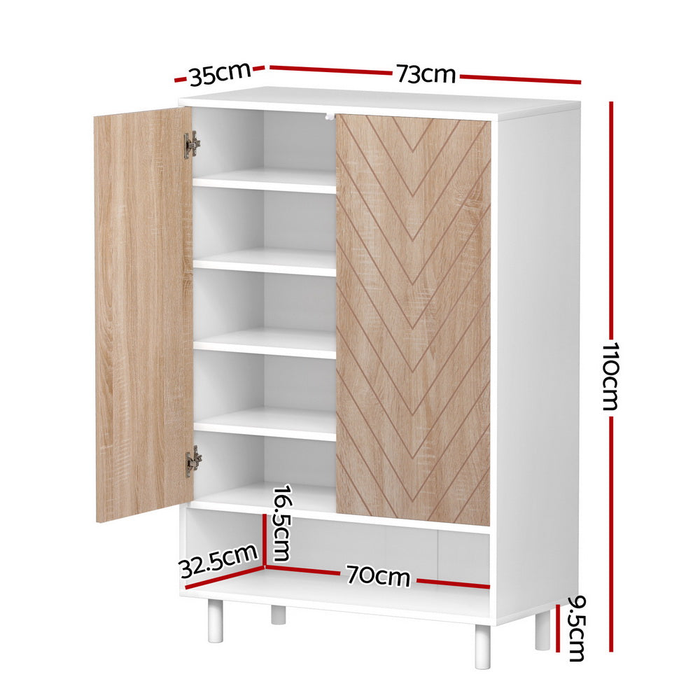 Artiss Shoe Rack Cabinet 24 Pairs 6-tier White Artiss