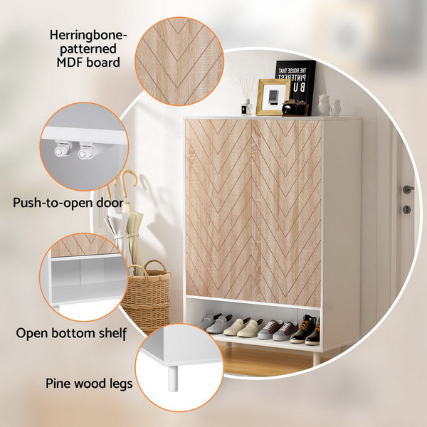 Artiss Shoe Rack Cabinet 24 Pairs 6-tier White Artiss