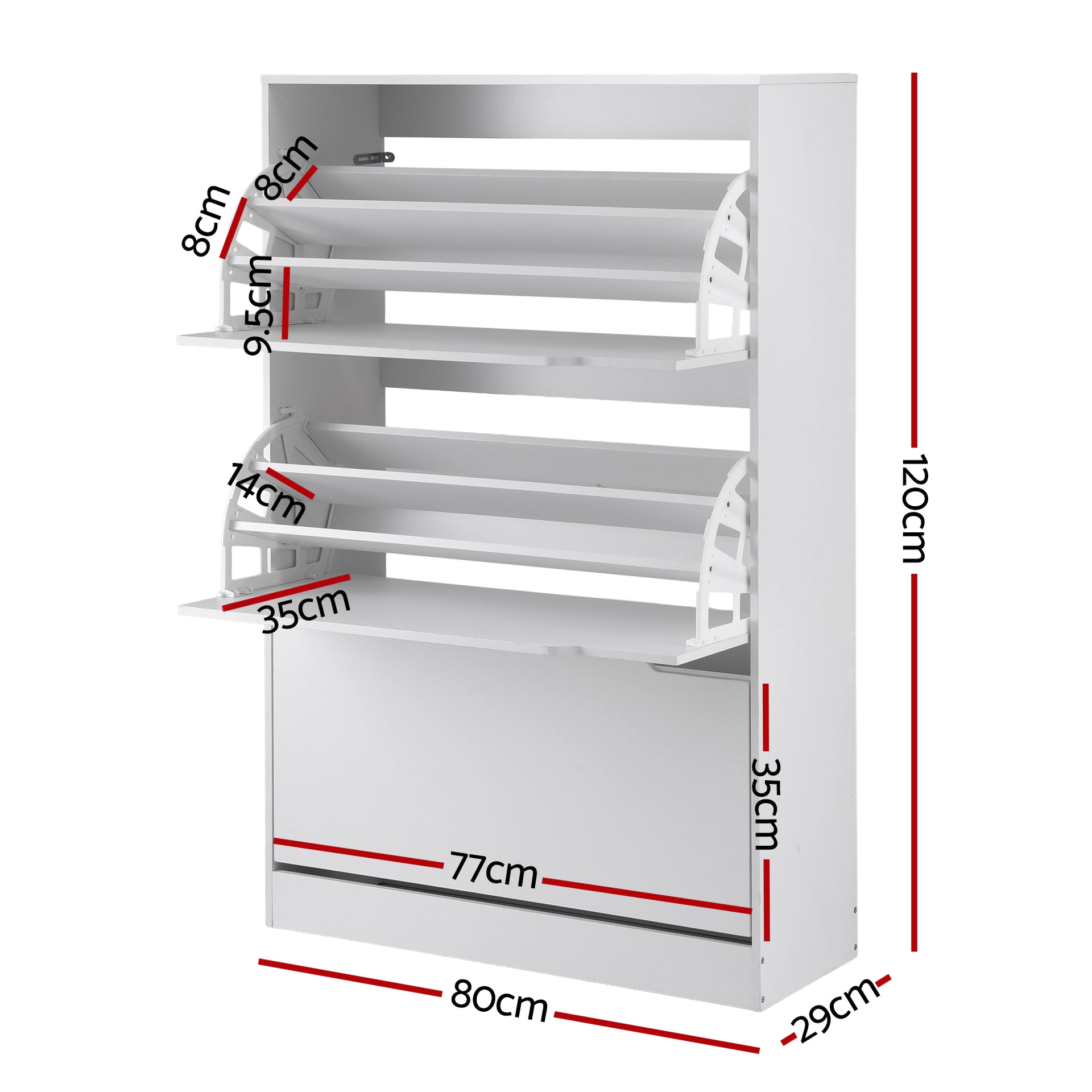 Artiss Shoe Rack Cabinet 24 Pairs Adjustable Shelf White Awezingly