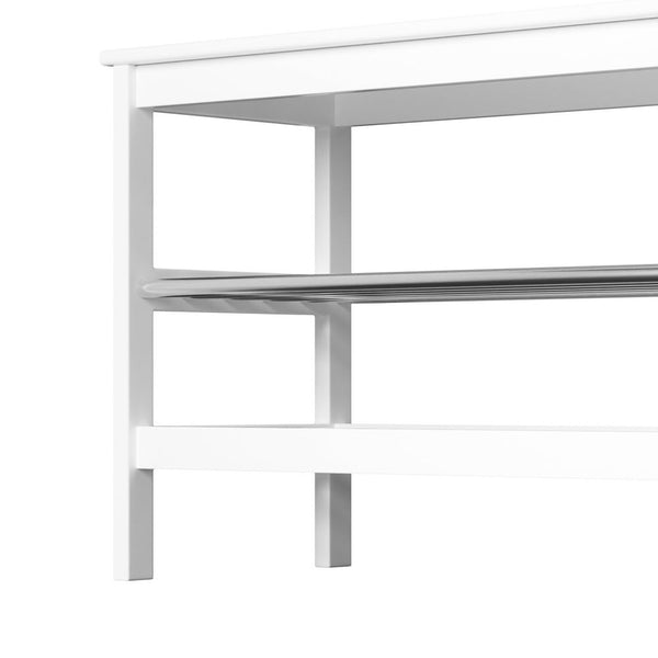 Artiss Shoe Rack Cabinet Bamboo Bench 10 Paris White Artiss