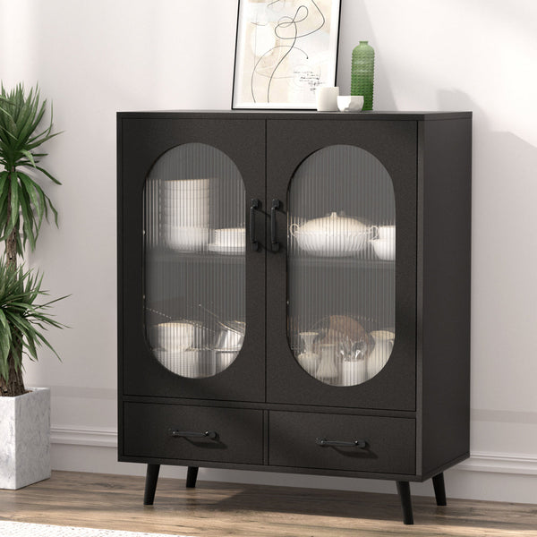 Artiss Buffet Sideboard Double Doors - Black Artiss