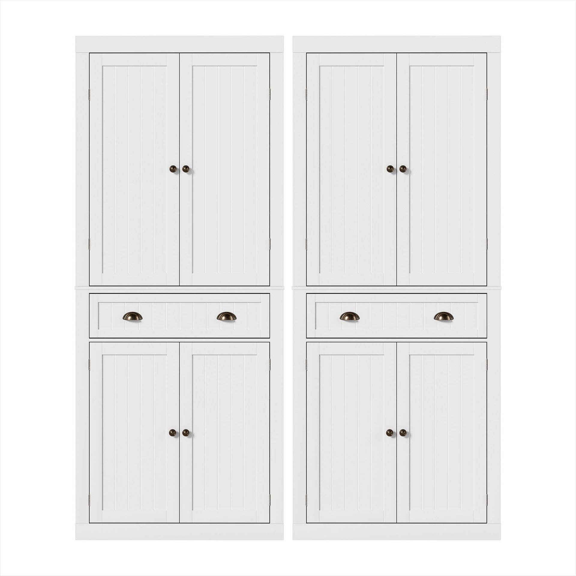 Artiss 2x Buffet Sideboard Cabinet 6-Tier Storage Pantry Cupboard Drawer White Awezingly