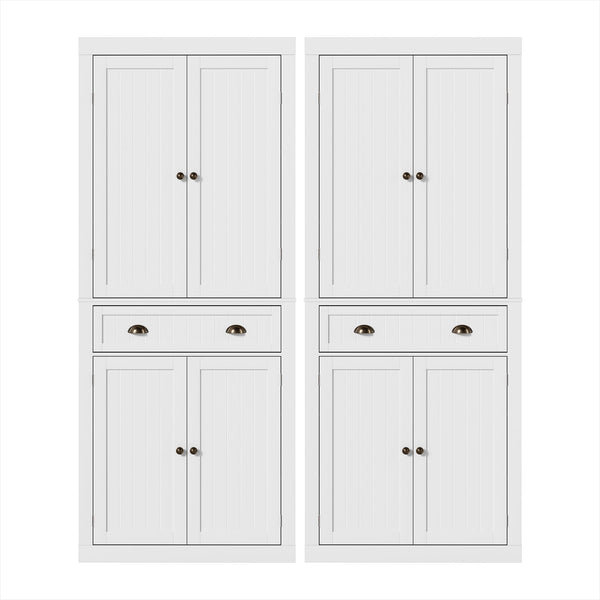 Artiss 2x Buffet Sideboard Cabinet 6-Tier Storage Pantry Cupboard Drawer White Awezingly
