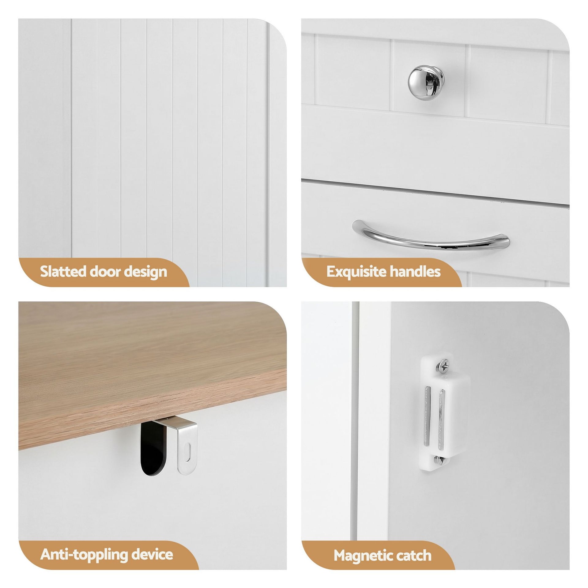 Artiss Buffet Sideboard Cabinet Kitchen Tilt Out Bin Holder Storage Cupboard Awezingly