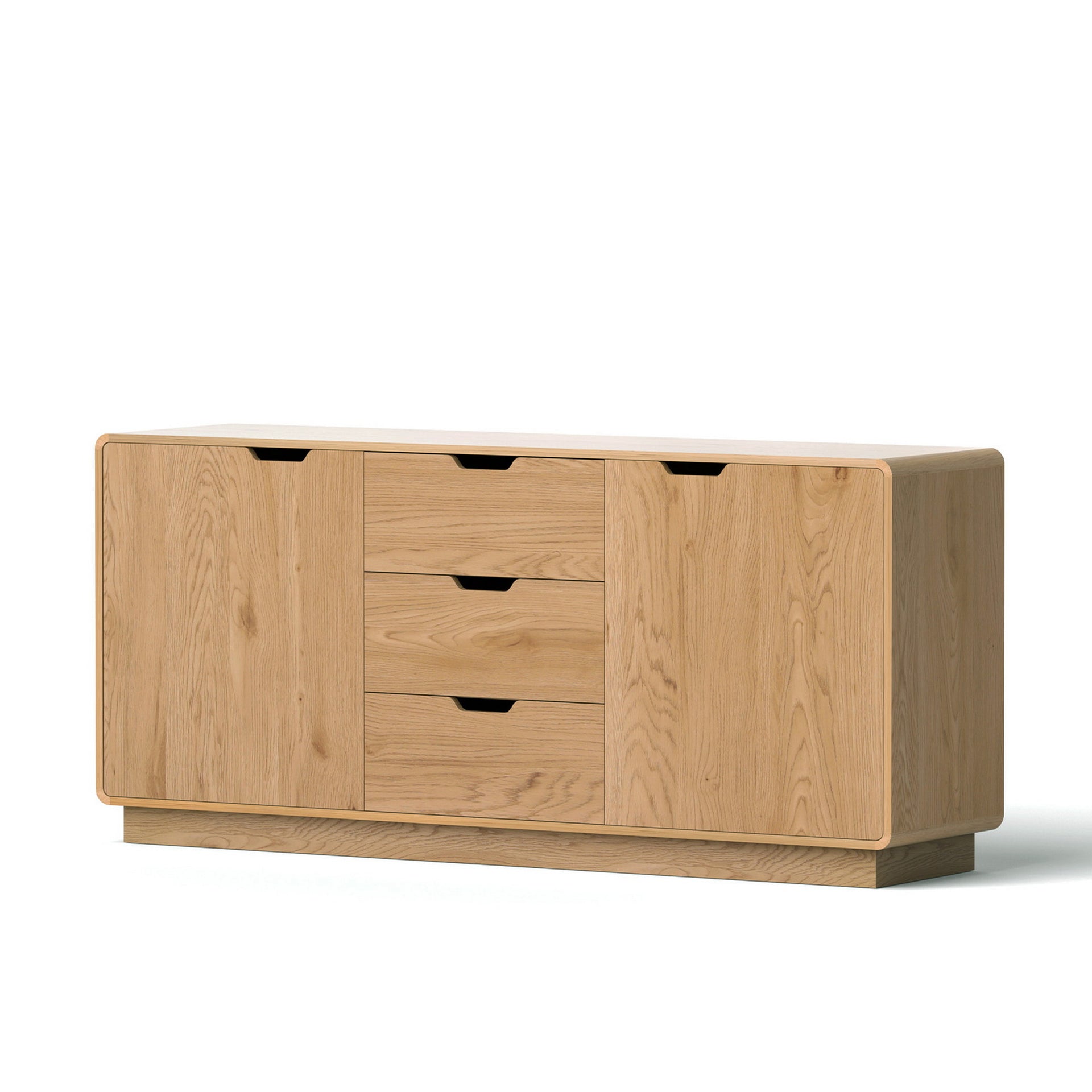 Artiss Buffet Sideboard Cabinet Storage Kitchen Cupboard Drawers Round Edge Oak Awezingly