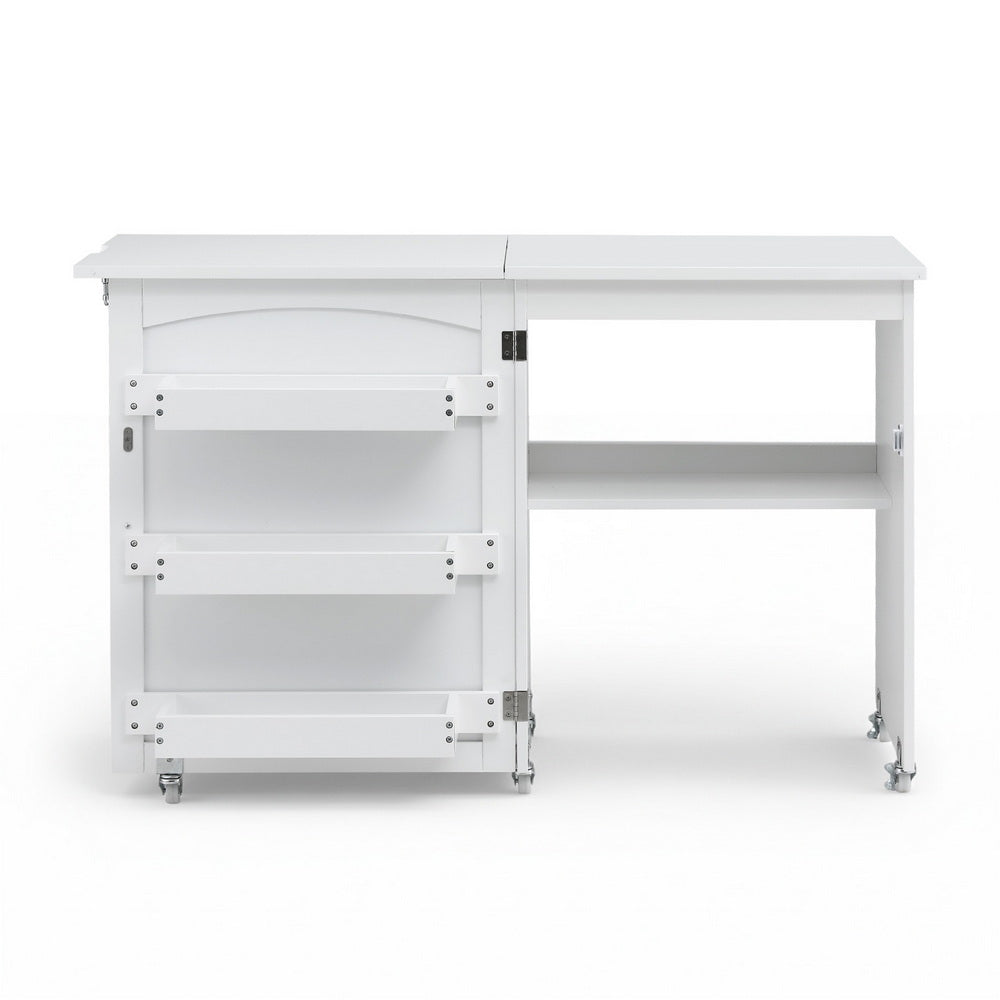 Artiss Folding Sewing Table Sewing Machine Desk Multi-functional Rolling Work Table Craft Station Awezingly