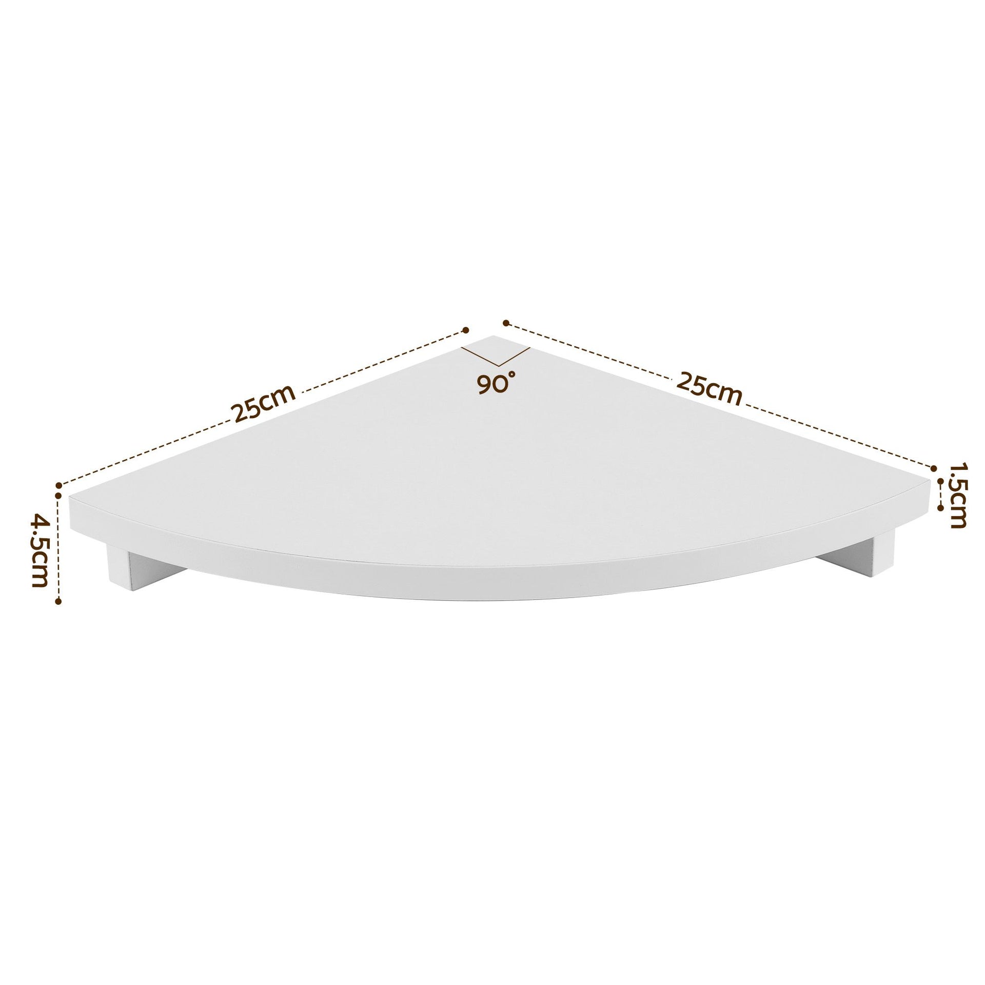 Artiss Corner Floating Wall Shelf Wall Mounted Display Rack Round Edge White 1pc Artiss