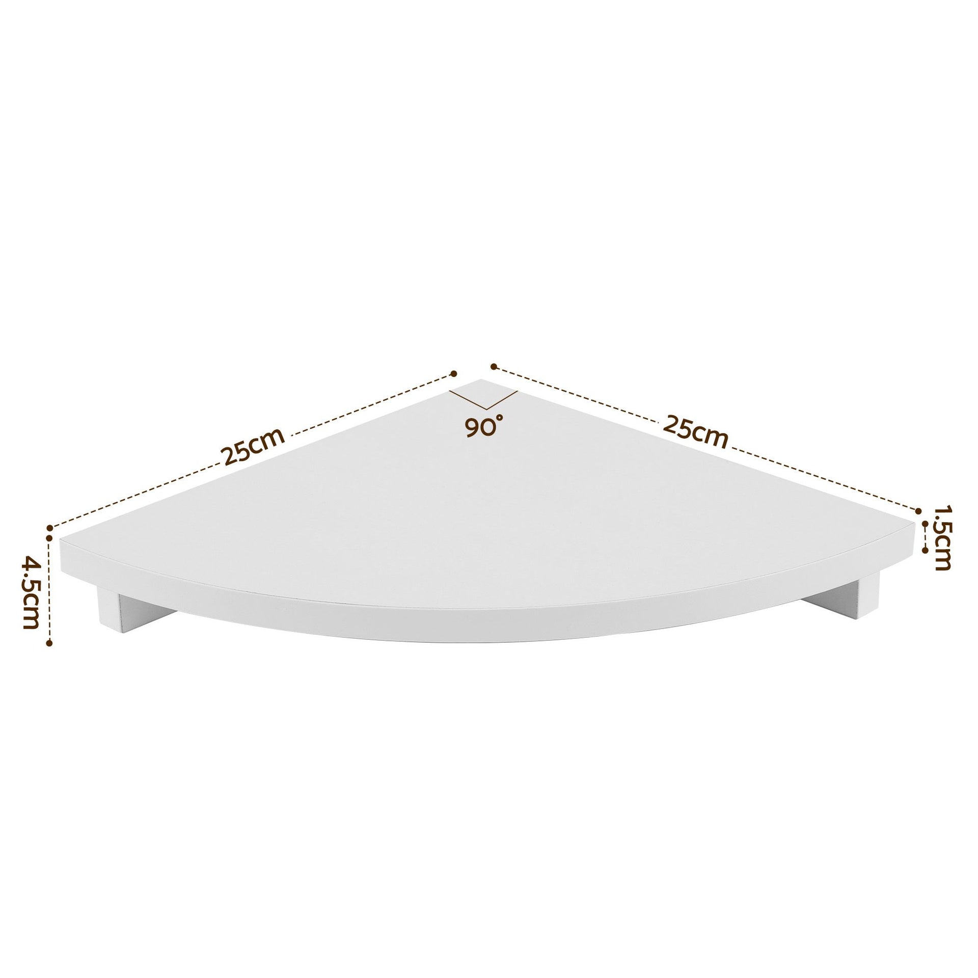 Artiss 3pc Corner Floating Wall Shelf Wall Mounted Display Rack Round Edge White Artiss