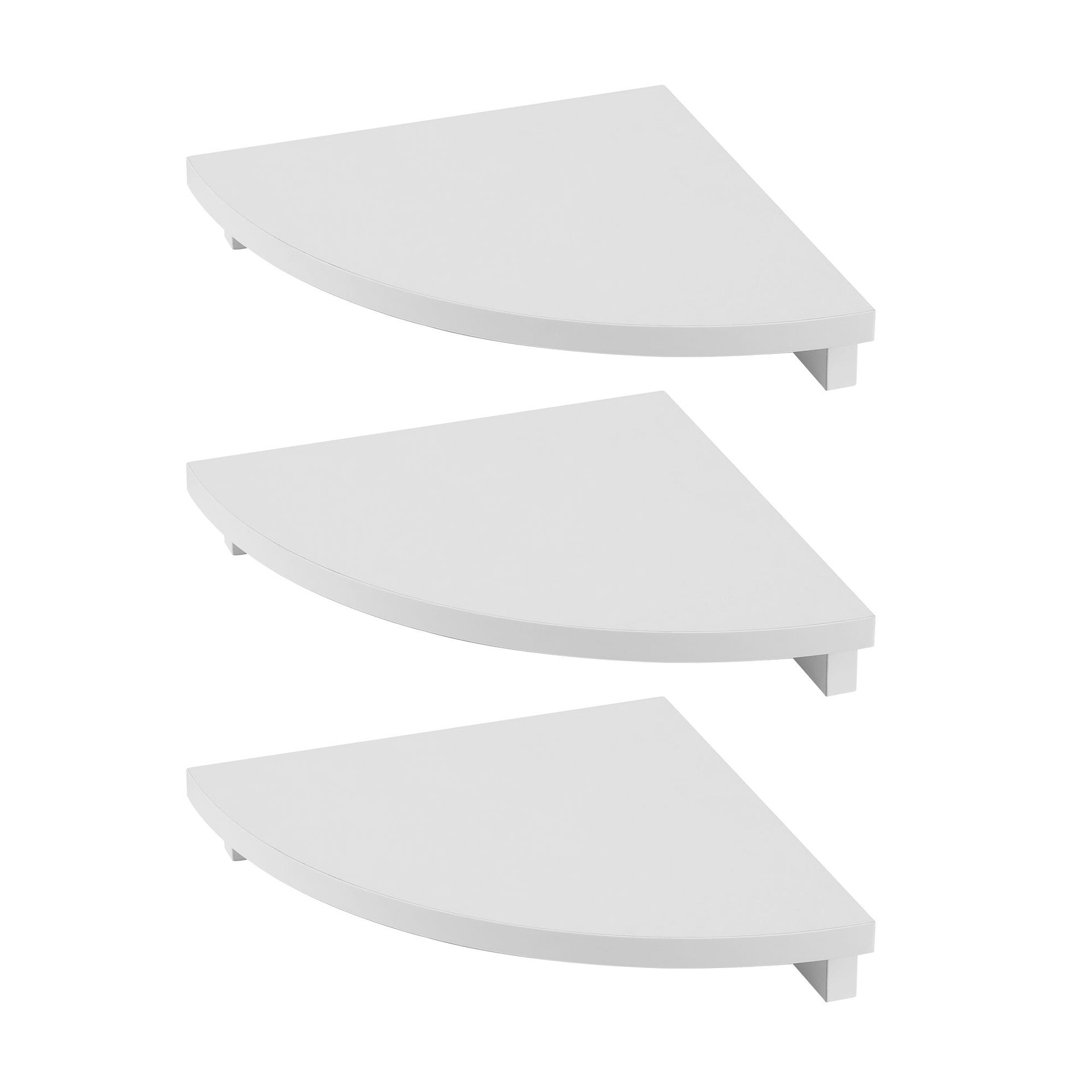 Artiss 3pc Corner Floating Wall Shelf Wall Mounted Display Rack Round Edge White Artiss