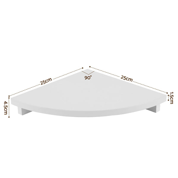 Artiss 3pc Corner Floating Wall Shelf Wall Mounted Display Rack Round Edge White Awezingly