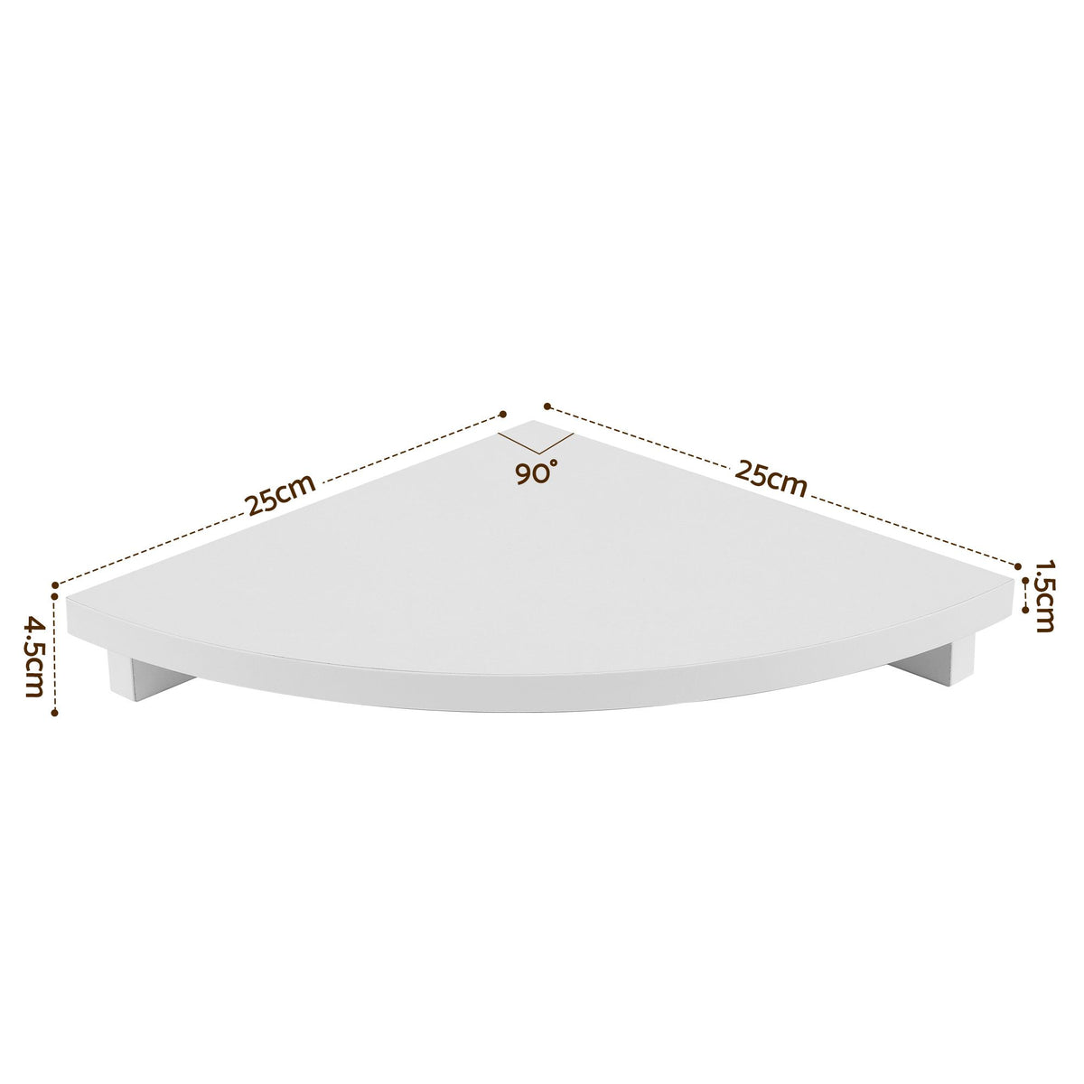 Artiss 4pc Corner Floating Wall Shelf Wall Mounted Display Rack Round Edge White Awezingly