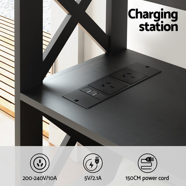 Artiss Shoe Rack Cabinet & Console Table Set Storage Shelf Black Awezingly