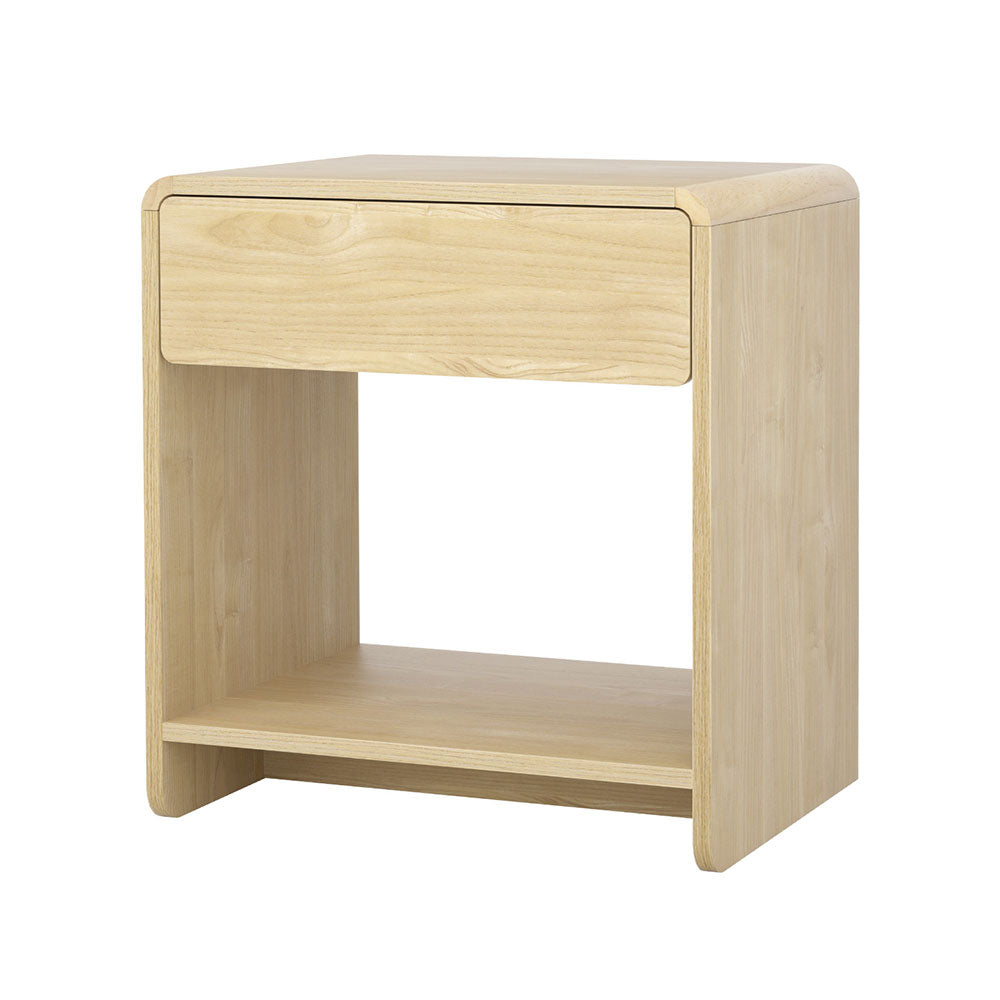 Artiss Bedside Table Drawer Open Shelf Pine Artiss