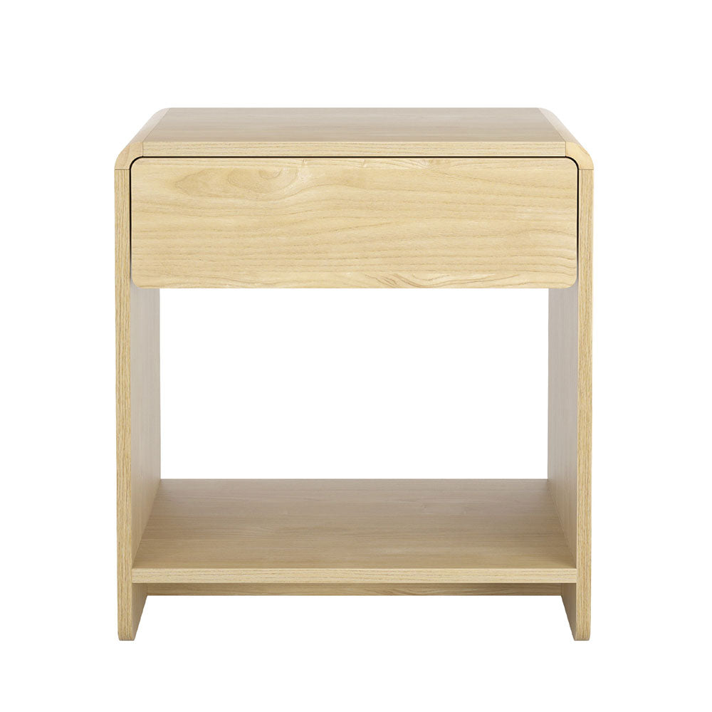 Artiss Bedside Table Drawer Open Shelf Pine Artiss