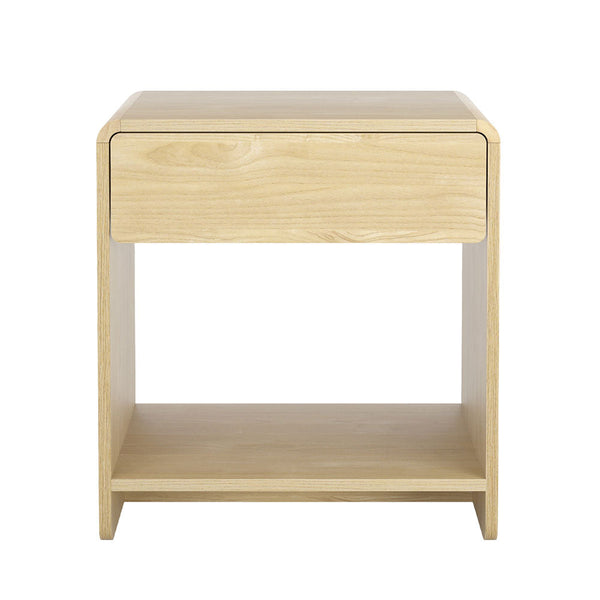 Artiss Bedside Table Drawer Open Shelf Pine Artiss