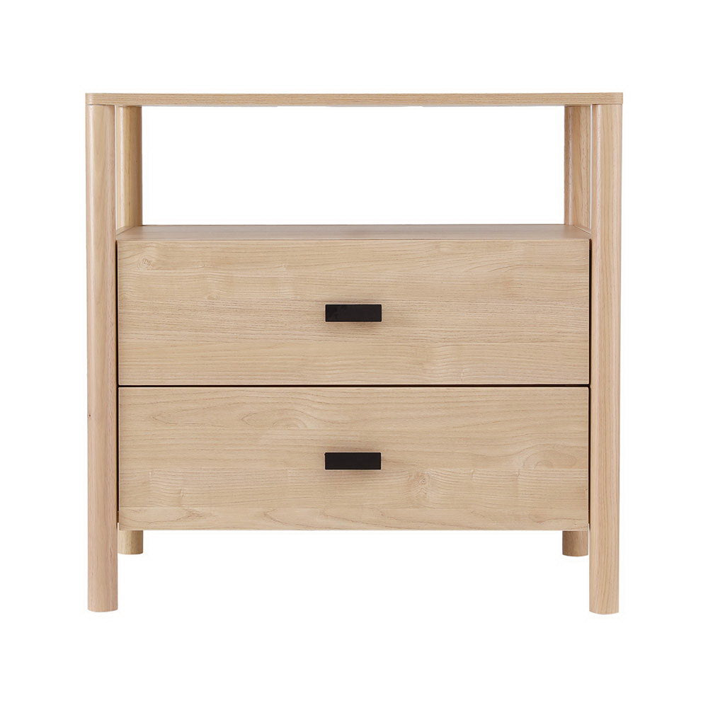 Artiss Bedside Table Nightstand 2 Drawers - Pine Artiss