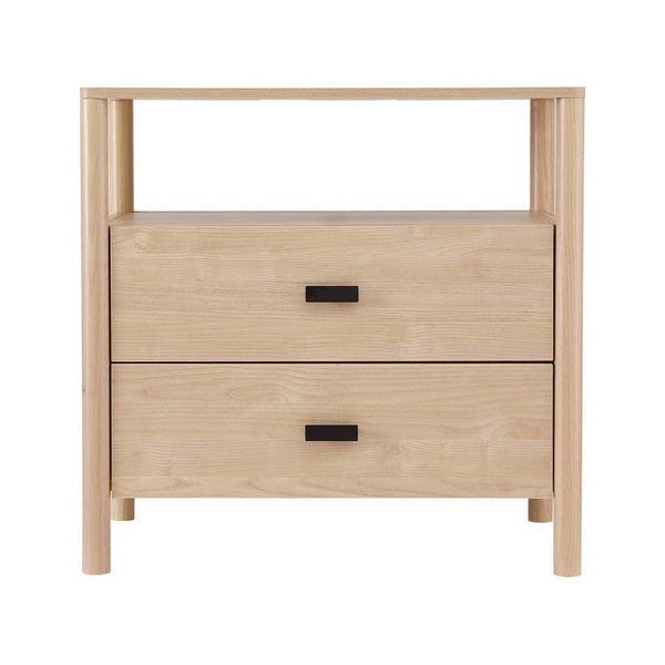Artiss Bedside Table Nightstand 2 Drawers - Pine Artiss