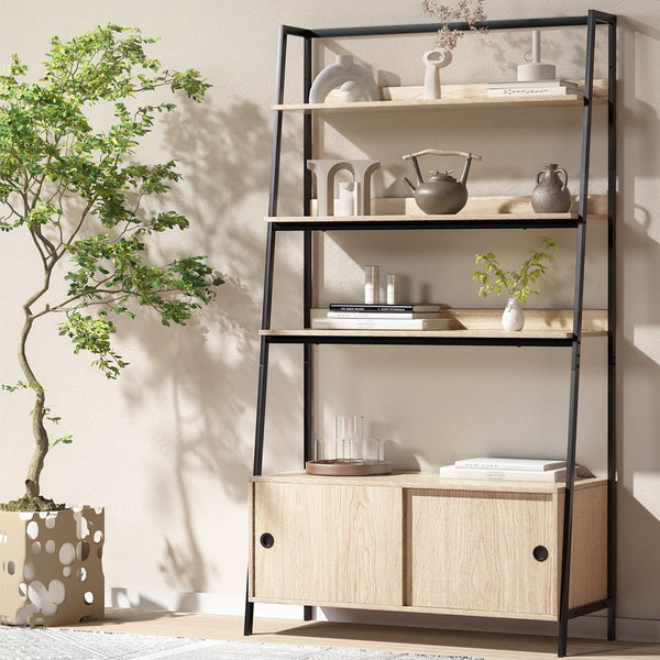 Artiss Bookshelf with Cabinet MIRA Oak Artiss
