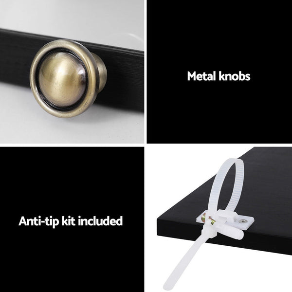 Artiss 5-Tier Display Cabinet Storage Bookshelf Clear Shelf Black Awezingly