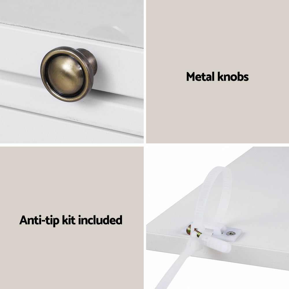 Artiss 5-Tier Display Cabinet Storage Bookshelf Clear Shelf White Awezingly