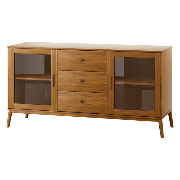 Artiss Buffet Sideboard Glass Doors - Oak Artiss