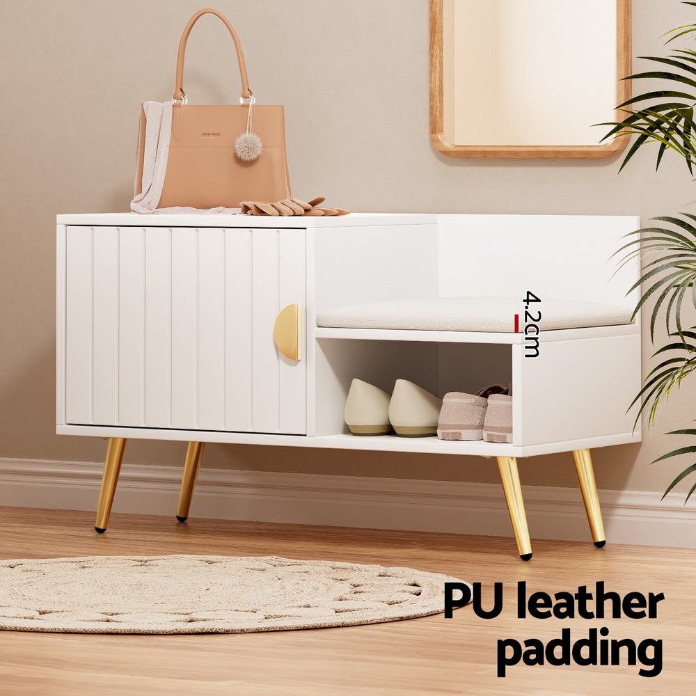 Artiss Shoe Rack Cabinet Bench 6 Pairs White Artiss