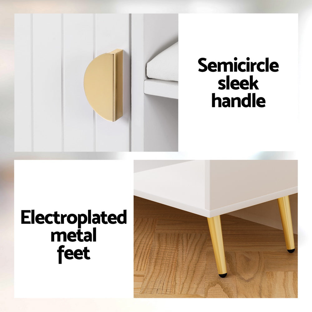 Artiss Shoe Rack Cabinet Bench 6 Pairs White Artiss