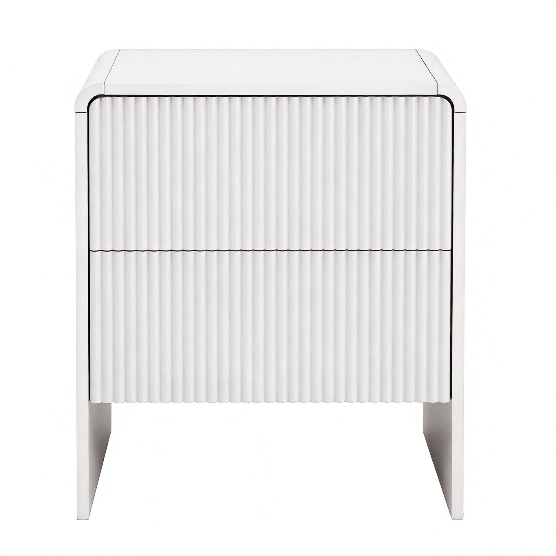 Artiss 2x Bedside Table 2 Drawers - Beige Awezingly