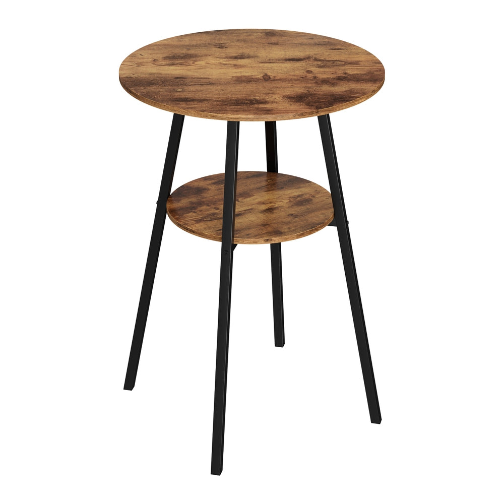 Artiss Industrial Bar Table with 2-Tier Organizer Weather-Resistant MDF Top Steel Frame Artiss