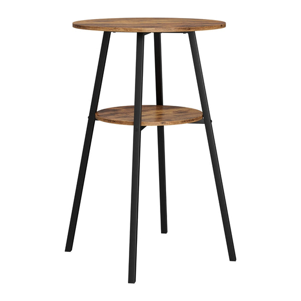 Artiss Industrial Bar Table with 2-Tier Organizer Weather-Resistant MDF Top Steel Frame Artiss