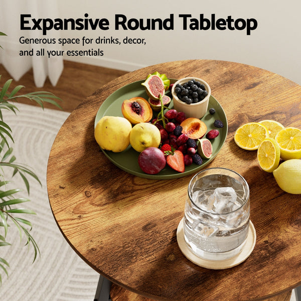 Artiss Industrial Bar Table with 2-Tier Organizer Weather-Resistant MDF Top Steel Frame Artiss