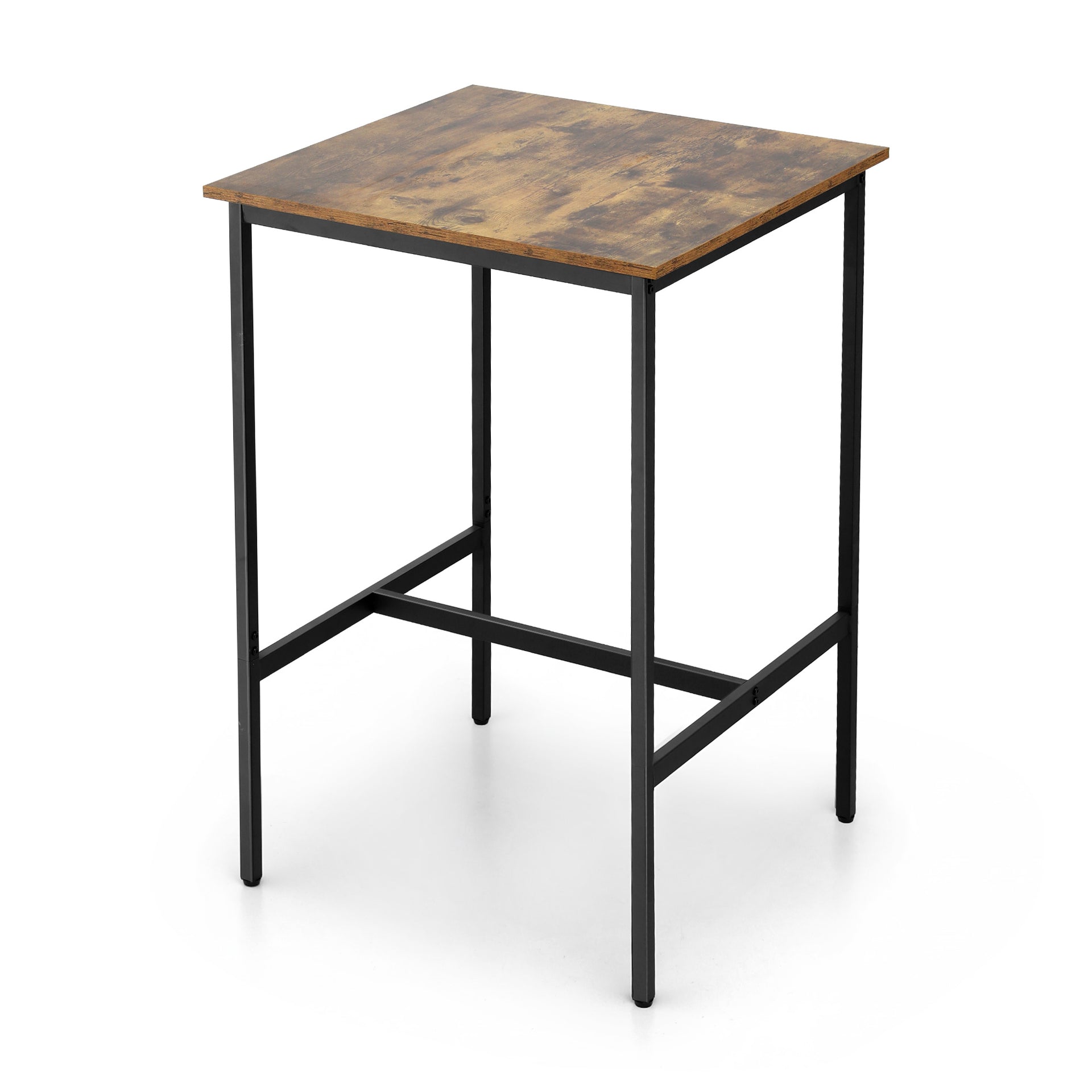 Artiss Bar Table Counter Kitchen Dining Desk Pub 60x92cm Vintage Metal Walnut Artiss