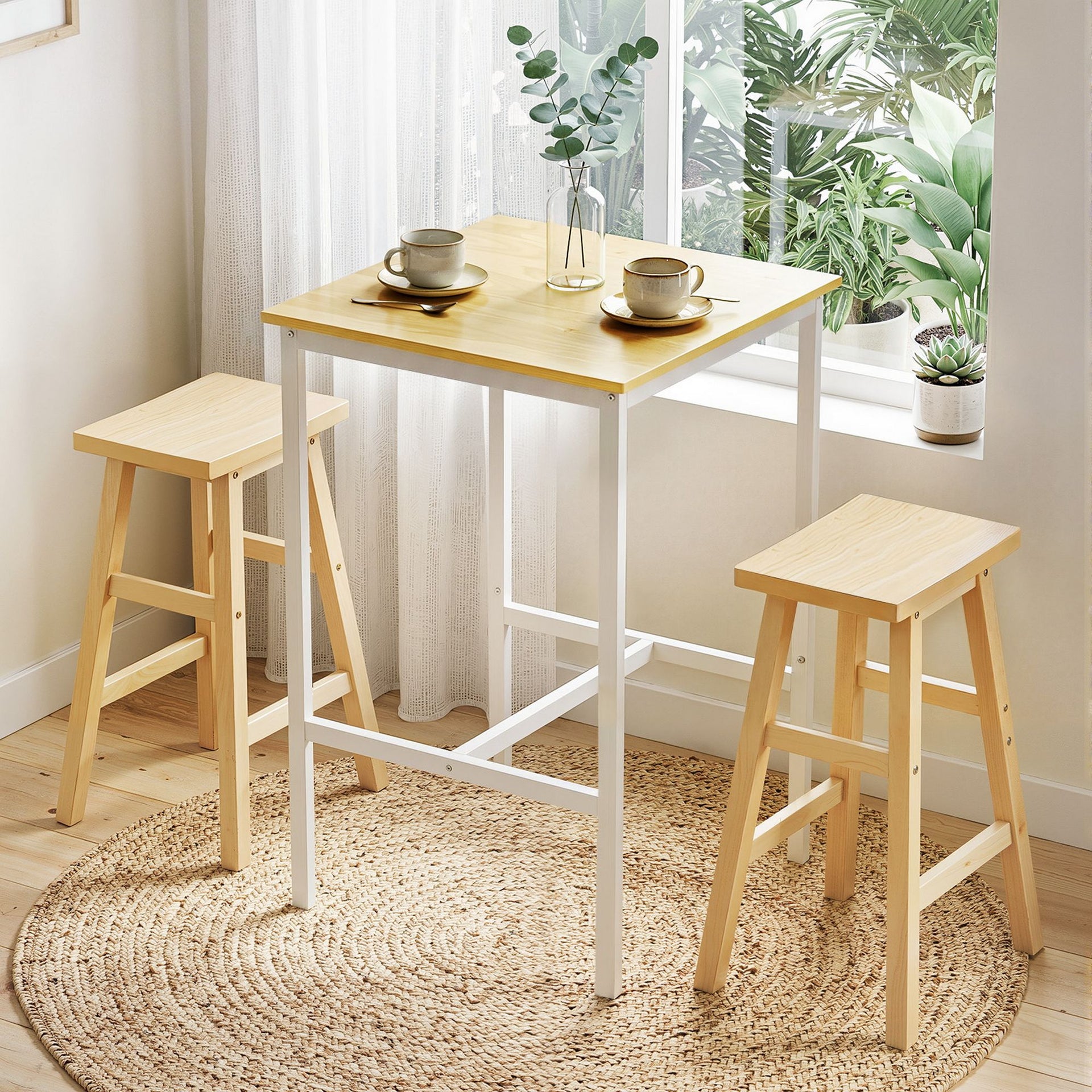 Artiss Bar Table Counter Height Kitchen High Dining Desk Pub 60x92cm Modern Pine Awezingly