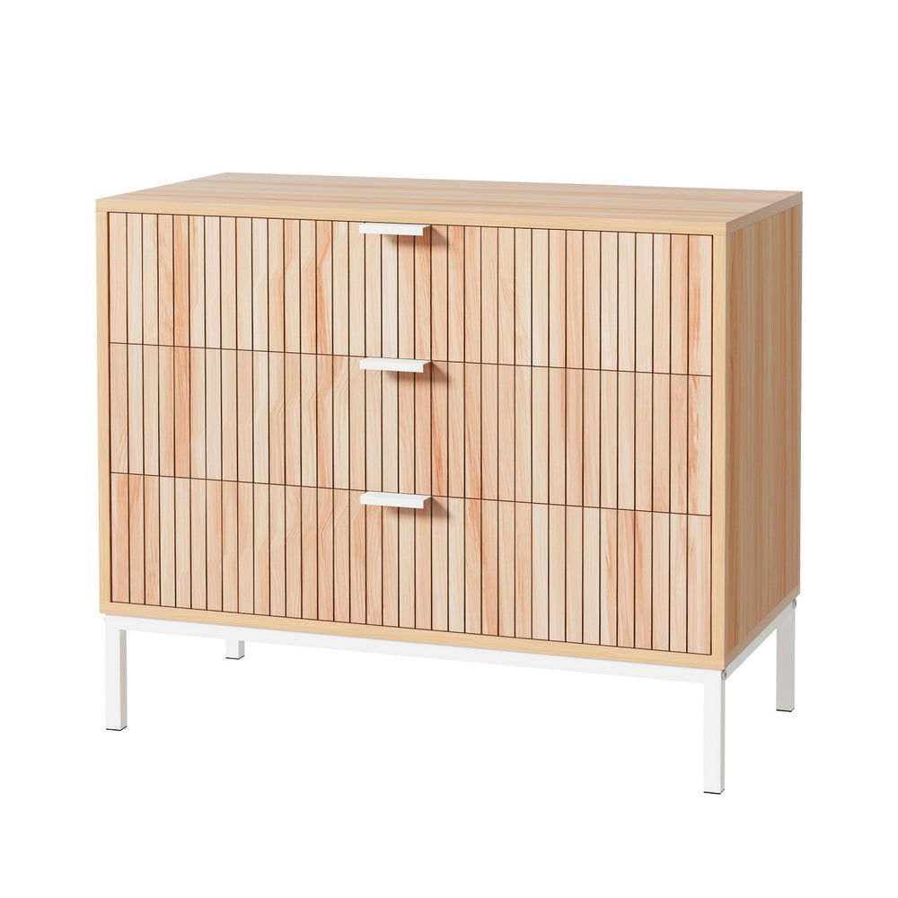 Artiss 3 Chest of Drawers  - LURA Pine Artiss