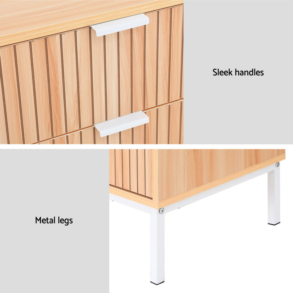 Artiss 3 Chest of Drawers  - LURA Pine Artiss