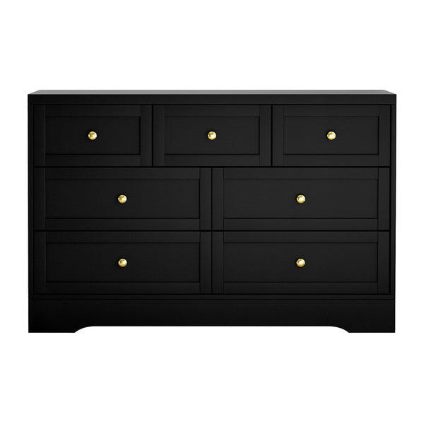 Artiss 7 Chest of Drawers Dresser Table Black Artiss